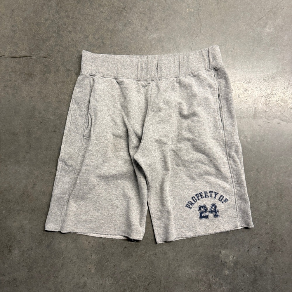 Fruit of the Loom Mens Gray Property Of 24 Graphic Fleece Sweat Shorts Large